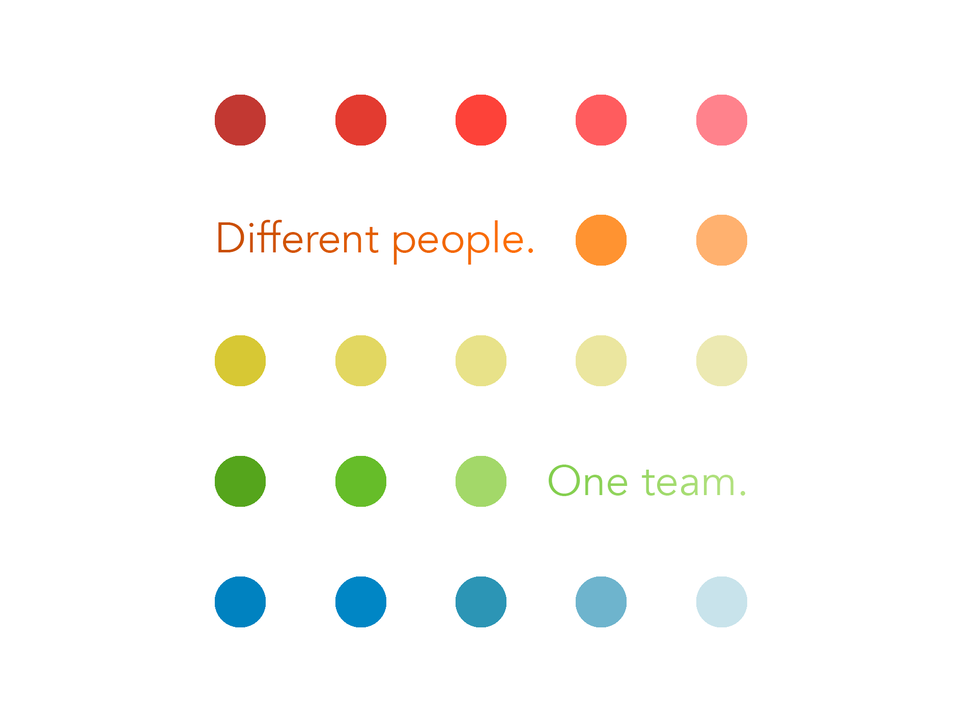 Different People; One Team, illustration.